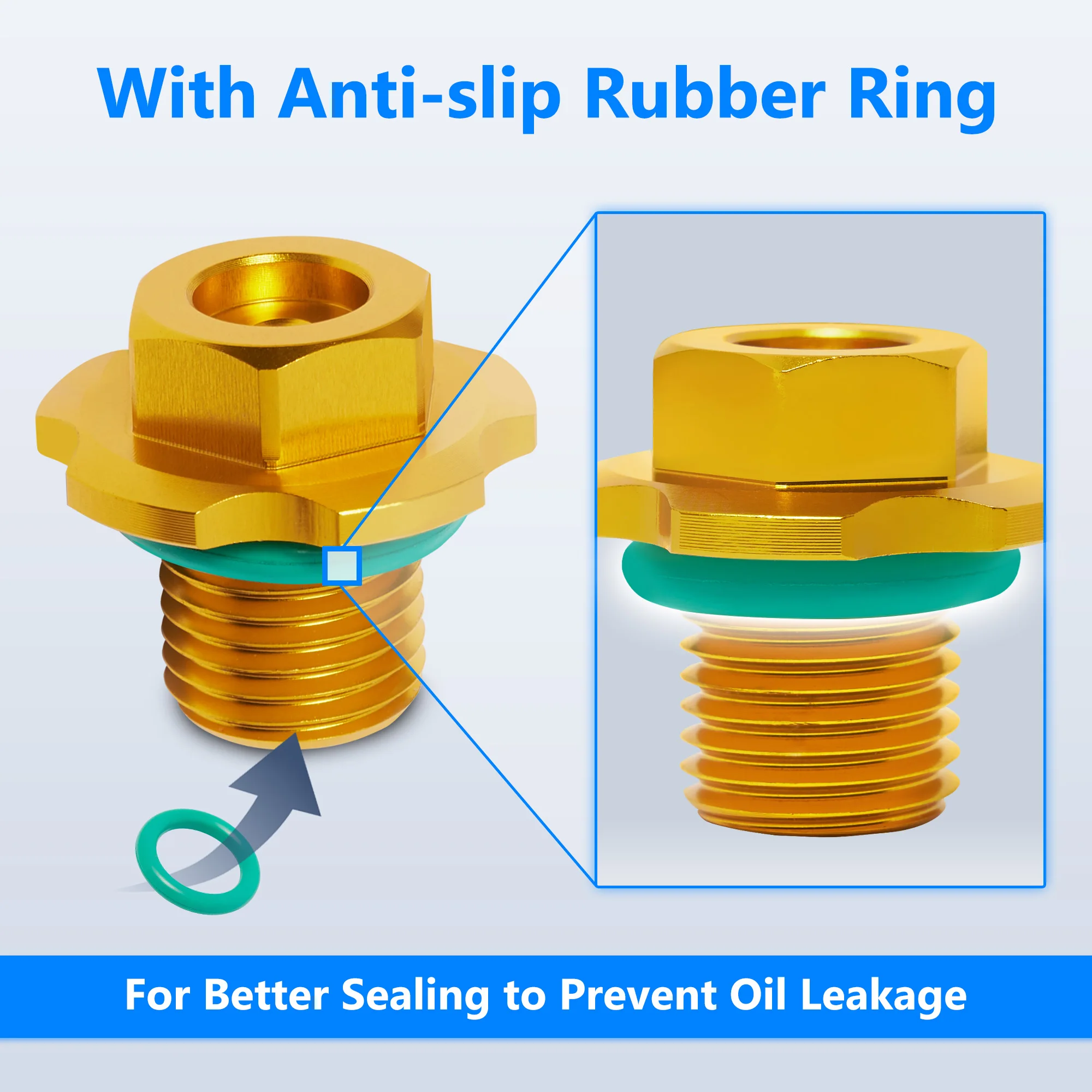

Colorful Engine Transmission Oil Drain Plug w/Anti-Slip Rubber Ring for Can Am Ryker 600 900/Rally Edition/Sport 2019+