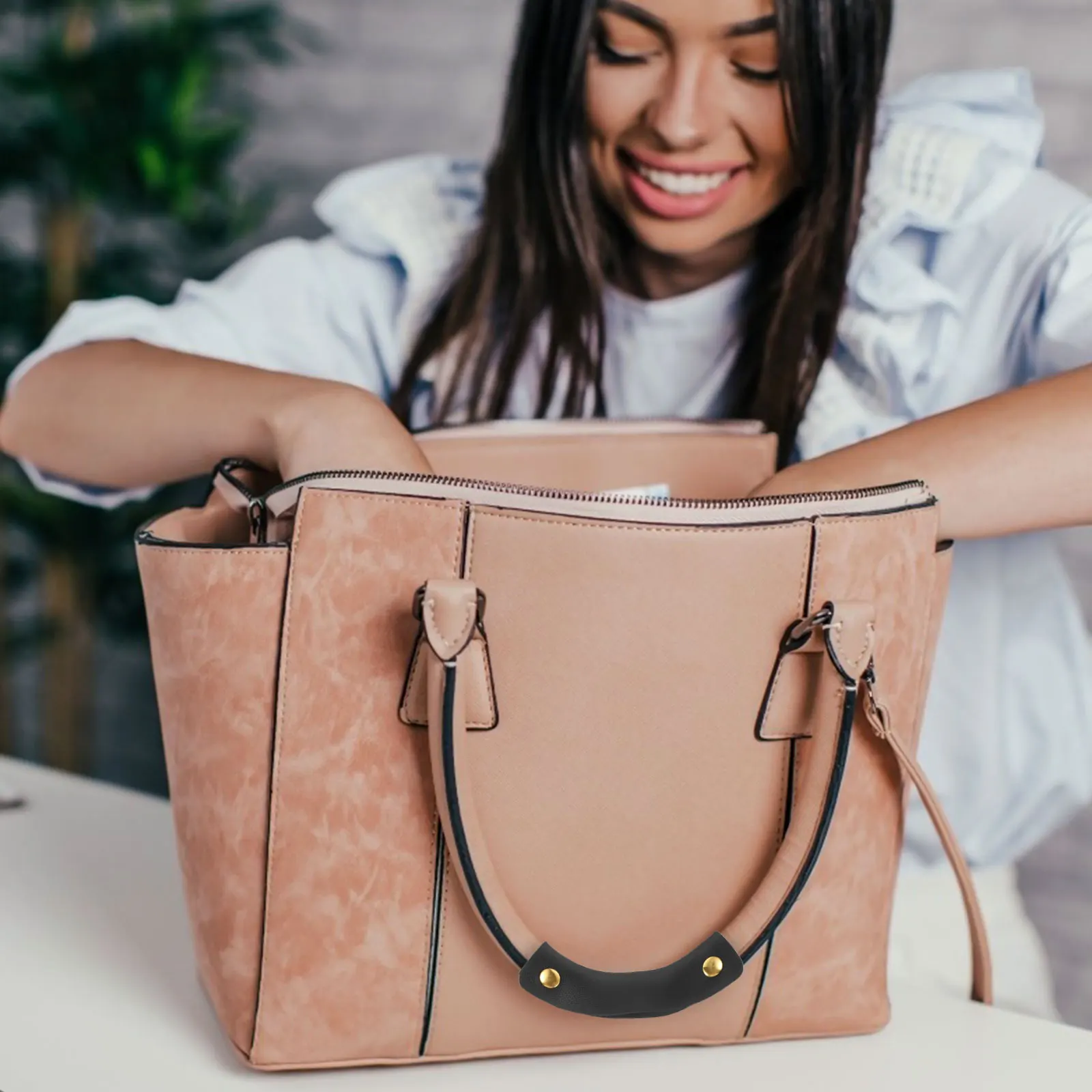 

2Pcs PU Bag Handle Covers Decompression Grips for Shopping Luggage Tote Handbag Crossbody Backpack Shoulder Strap