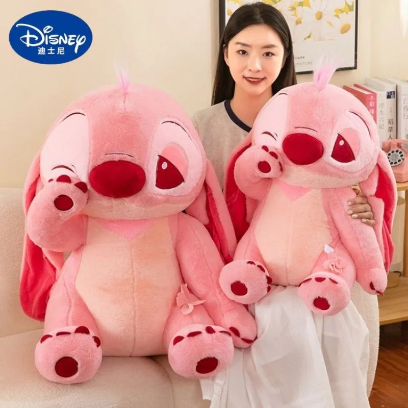 

Плюшевая игрушка Lilo&Stitch Disney Kawaii, очень большая, 45/60/80 см, для декора комнаты, подушка, детский праздничный подарок
