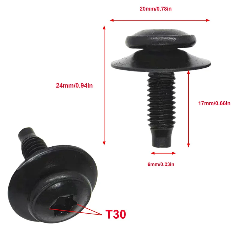 07147212669 10PCS R-103 Suitable for fender liner/engine guard screw hexagon front bumper tapping screw M6*17 07147406384