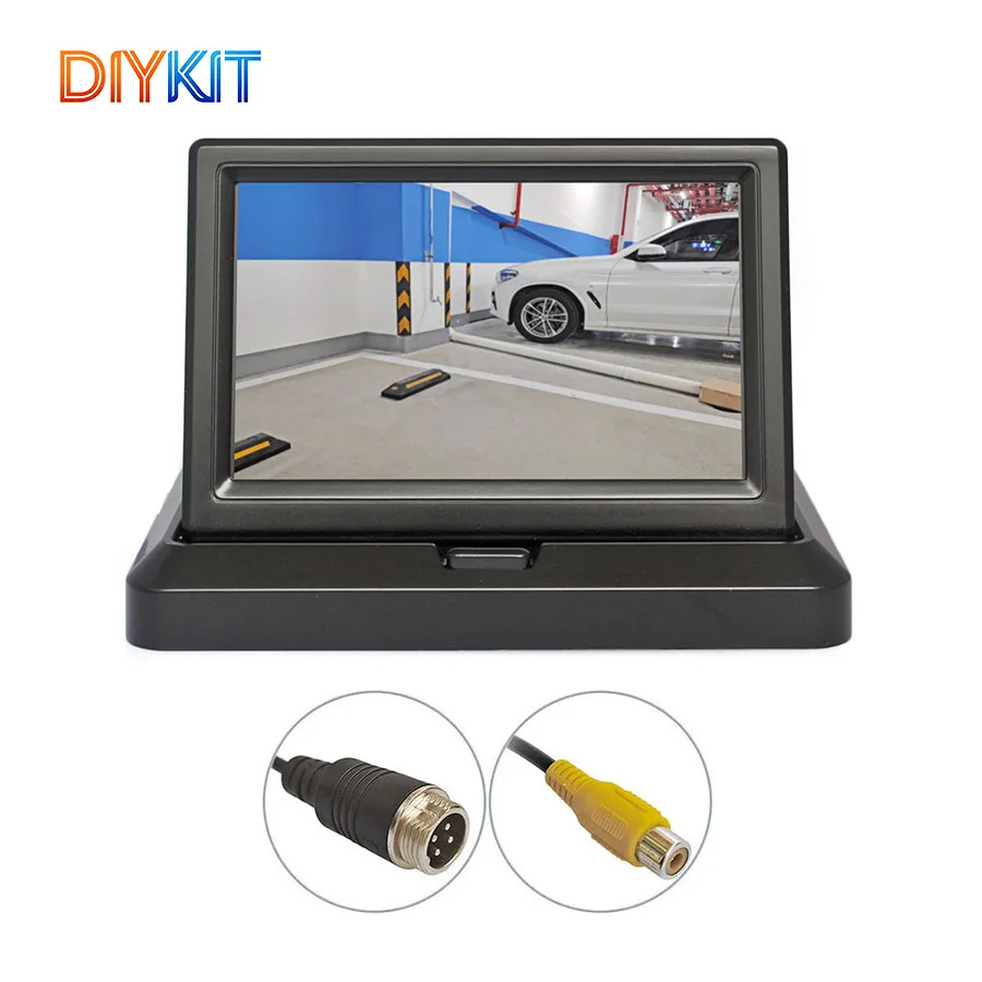 DIYKIT 800 x 480 5inch Foldable TFT LCD HD Monitor Car Reverse Rear View Car Monitor for Camera DVD VCR