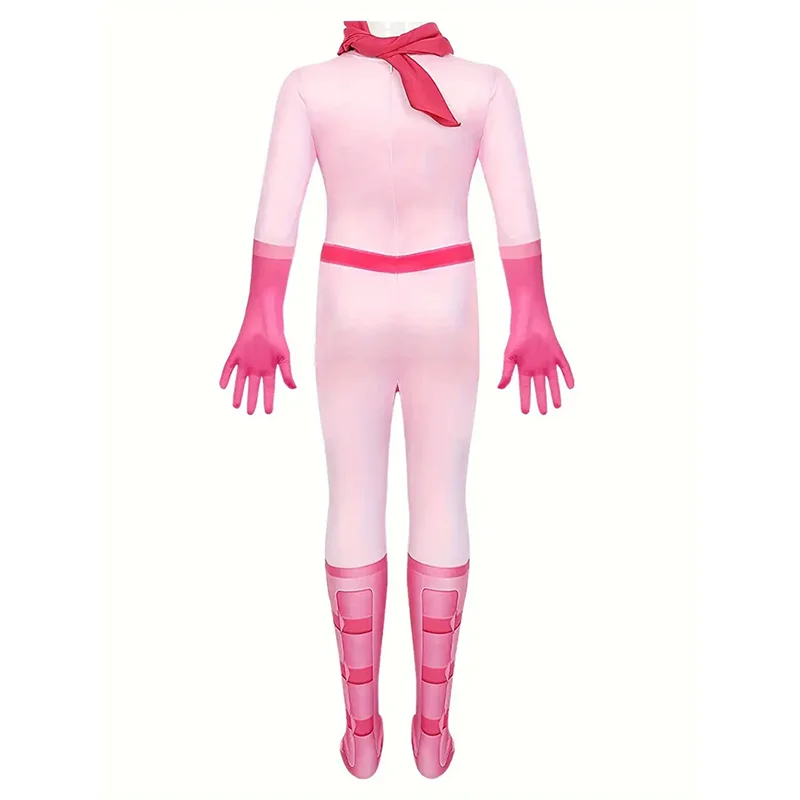 Girls Peach Princess Jumpsuit Costume Children Long Sleeve Bodysuit For Kids Halloween Cosplay Carnival Birthday Party Outfits