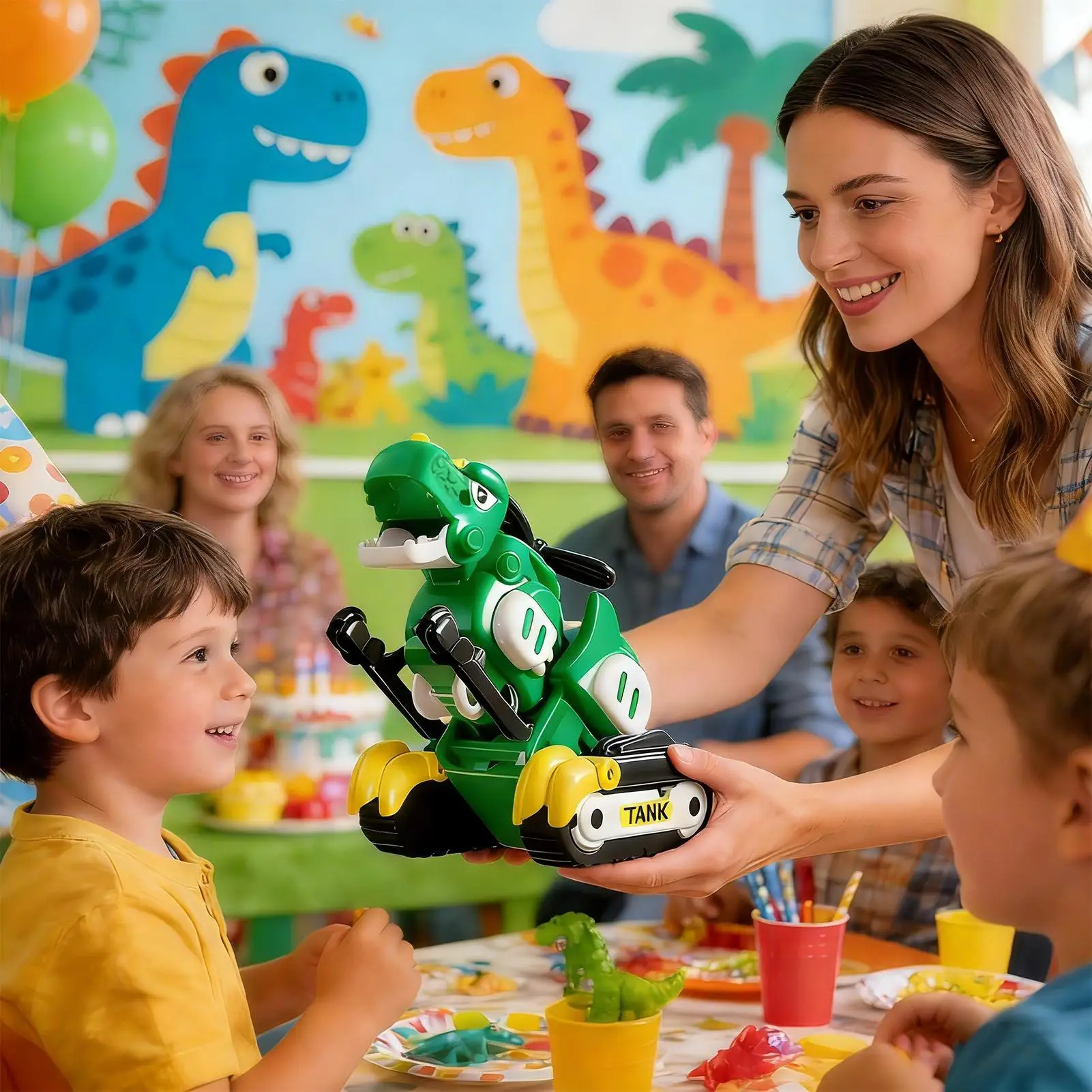 변신 공룡 장난감 헬리콥터 모델 변형 피규어 장난감 가정용 유치원 남아 여아 생일 파티 선물