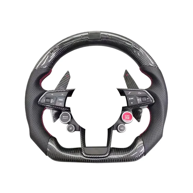 Volante di aggiornamento modifica multifunzionale in pelle pesca in fibra di carbonio per la serie A3 A4 A4L A5 A6L A7 A8 Q5 Q3 Q7