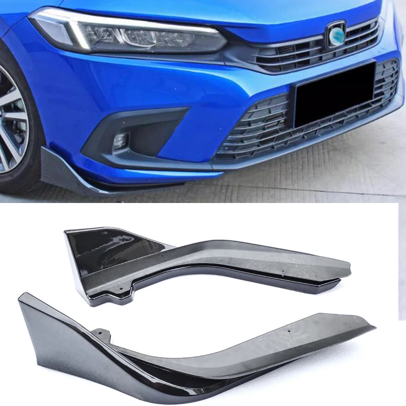 For NEW Honda Civic ABS Front Bumper Diffuser Lip Splitter Wrap Angle Refit Anti-Collision Accessory Body Kit 2022 2023 Year