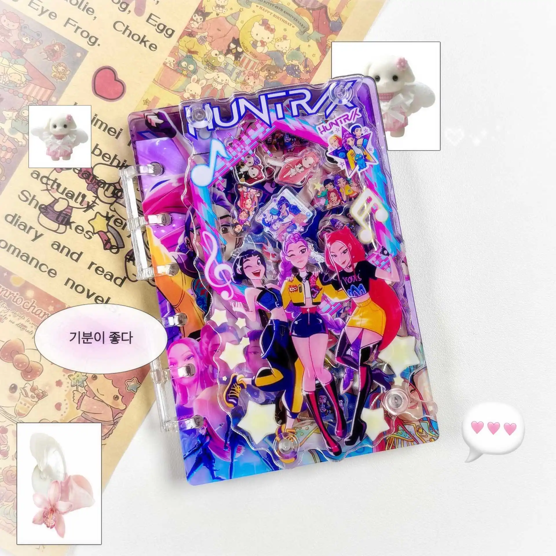 

KPOP Rattle Book - Vinyl Spiral Notebook - A7 Diary Notebook - Handwritten Journal - Cartoon Cute - DIY Creative Rattle