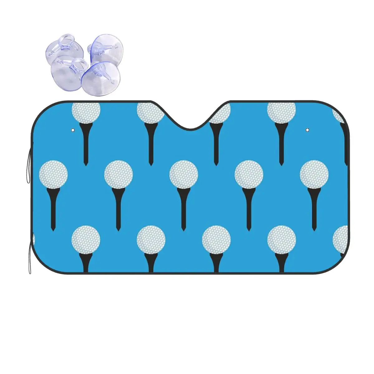 

Golf Ball And Tee Pattern (Cyan Blue) Sunshade Windscreen Car Front Windshield Window Sun Visor Accessories Covers