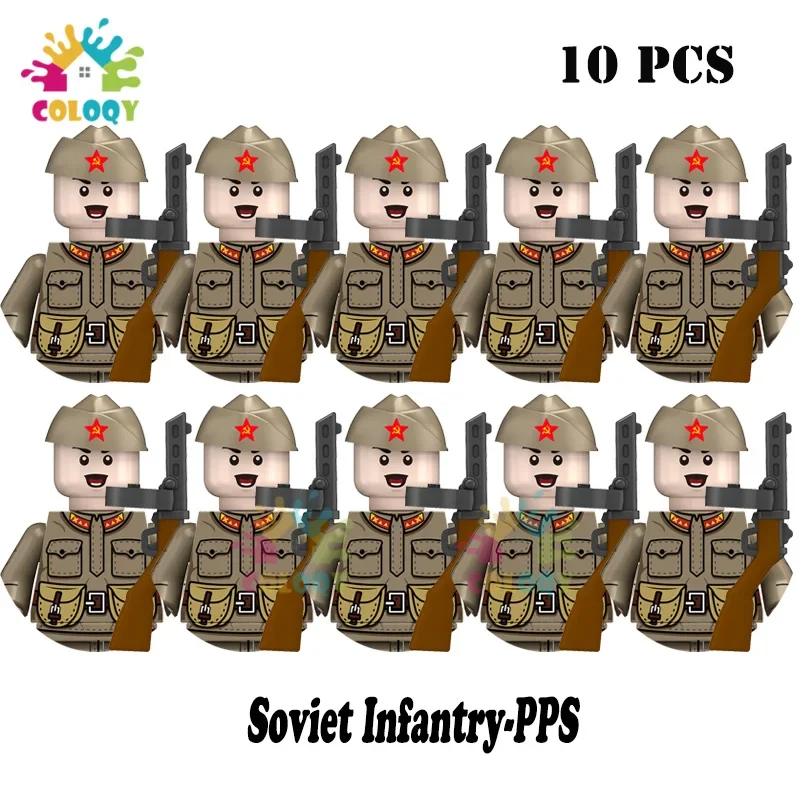 Kinder Spielzeug 10 teile/satz WW2 Bausteine UNS UK Sowjetische Soldaten Mini Action-figuren Pädagogisches Spielzeug Für Kinder Geburtstag Geschenke