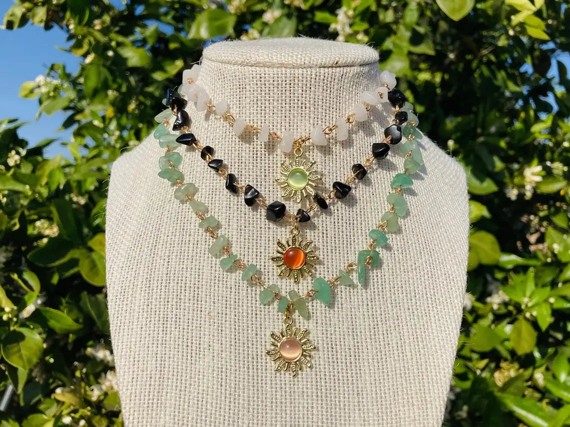 Gold Sun Pendant Ch…