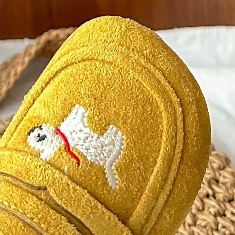 الكلب التطريز بنين بنات المتسكعون الجلد المدبوغ بولي Leather الجلود الانزلاق على الاطفال أحذية مسطحة لينة أسفل المضادة للانزلاق الأطفال حذاء كاجوال