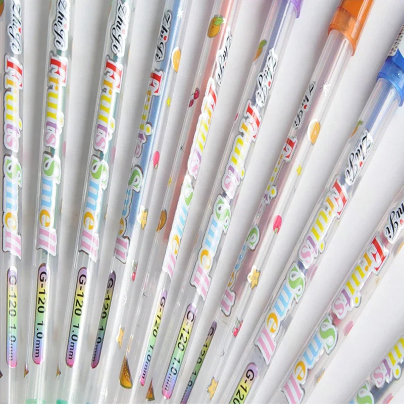 12 قطعة/المجموعة المعطرة بريق الألوان هلام أقلام تمييز للمدرسة مكتب الكبار تلوين كتاب المجلات رسم الفن علامات لطيف #5