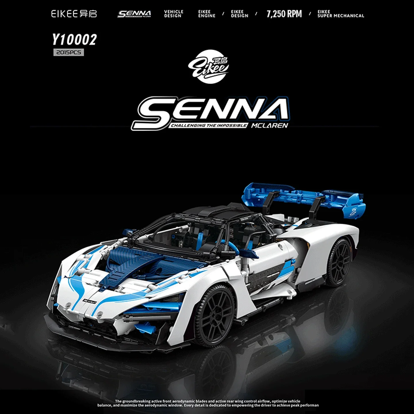 1:10 Senna Sports Car Technic Series Building Blocks Compatible Legoinglys Model Kit DIY Mechanical Supercar Toys Birthday Gift