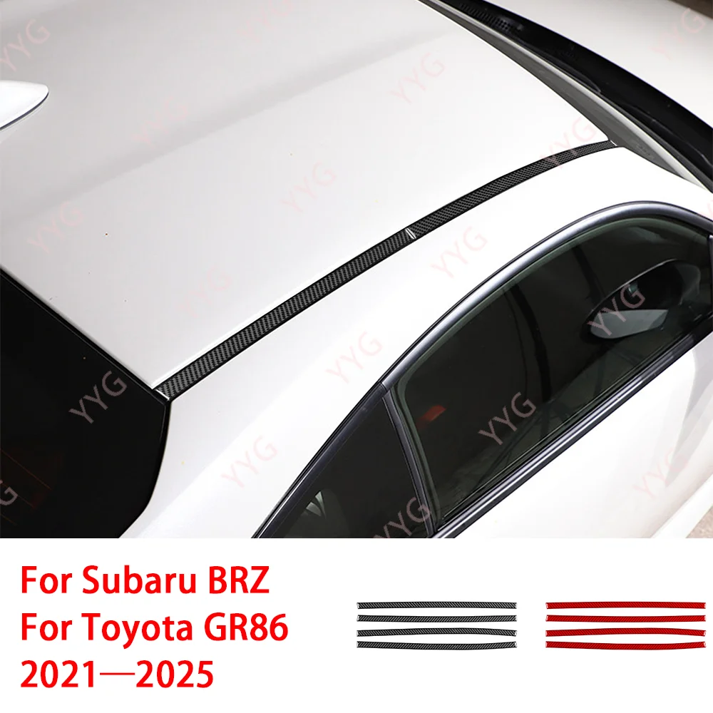 For Subaru BRZ For Toyota GR86 2021-up Carbon Fiber Decal Ceiling Decorative Strip External Decorative Stickers