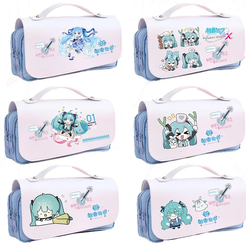 NEW Anime Hatsune Miku Two-dimensional peripherals Zippered Canvas storage box student surprise Birthday Christmas gifts