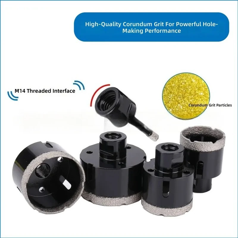 for M14 Angle Grinder Brazed Diamond Hole Opener Drill Bit for Marble Tile Rock Slab Concrete Drilling Core Cutter Tool