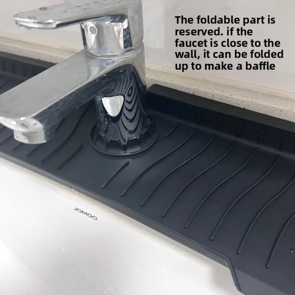 Silicone Faucet Splash Mat Multiple Size Easy Clean Sink Water Catcher Mat Non-Slip Surface Drain Drying Protector Kitchen Use