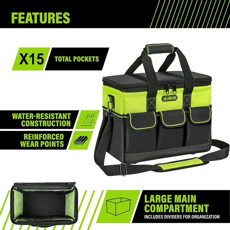 Large Capacity Tool Bag Thickened Oxford Waterproofed Wear-Resistant Heighten Electrician Tool Storage Bag HL120