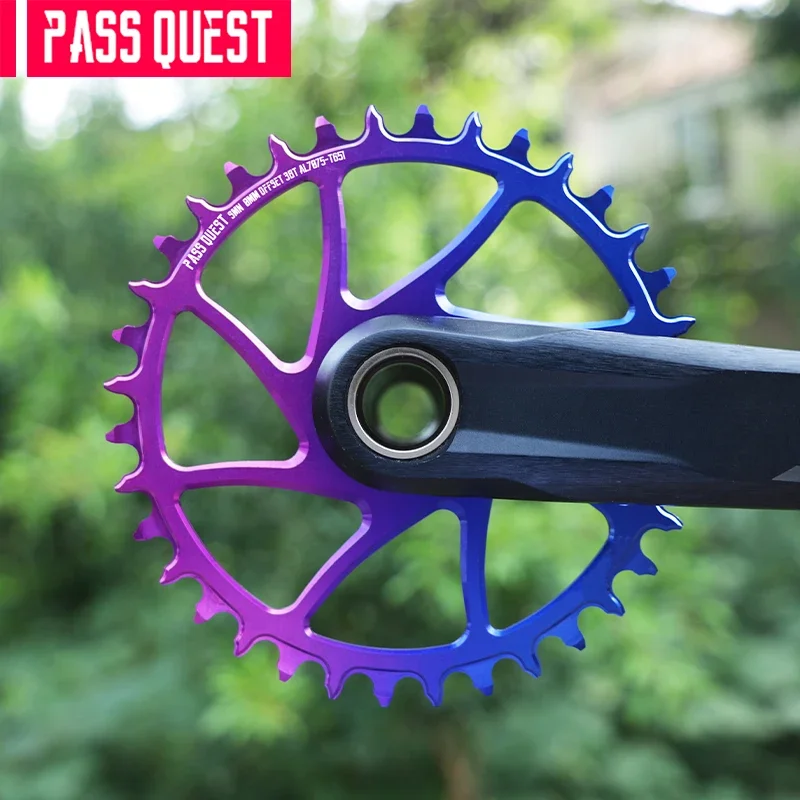 PASS QUEST 0mm offset-Colorful round  Narrow Wide Chainwheel  Direct Mount Crank apply to M6100/M7100/M8100/M9100ETC