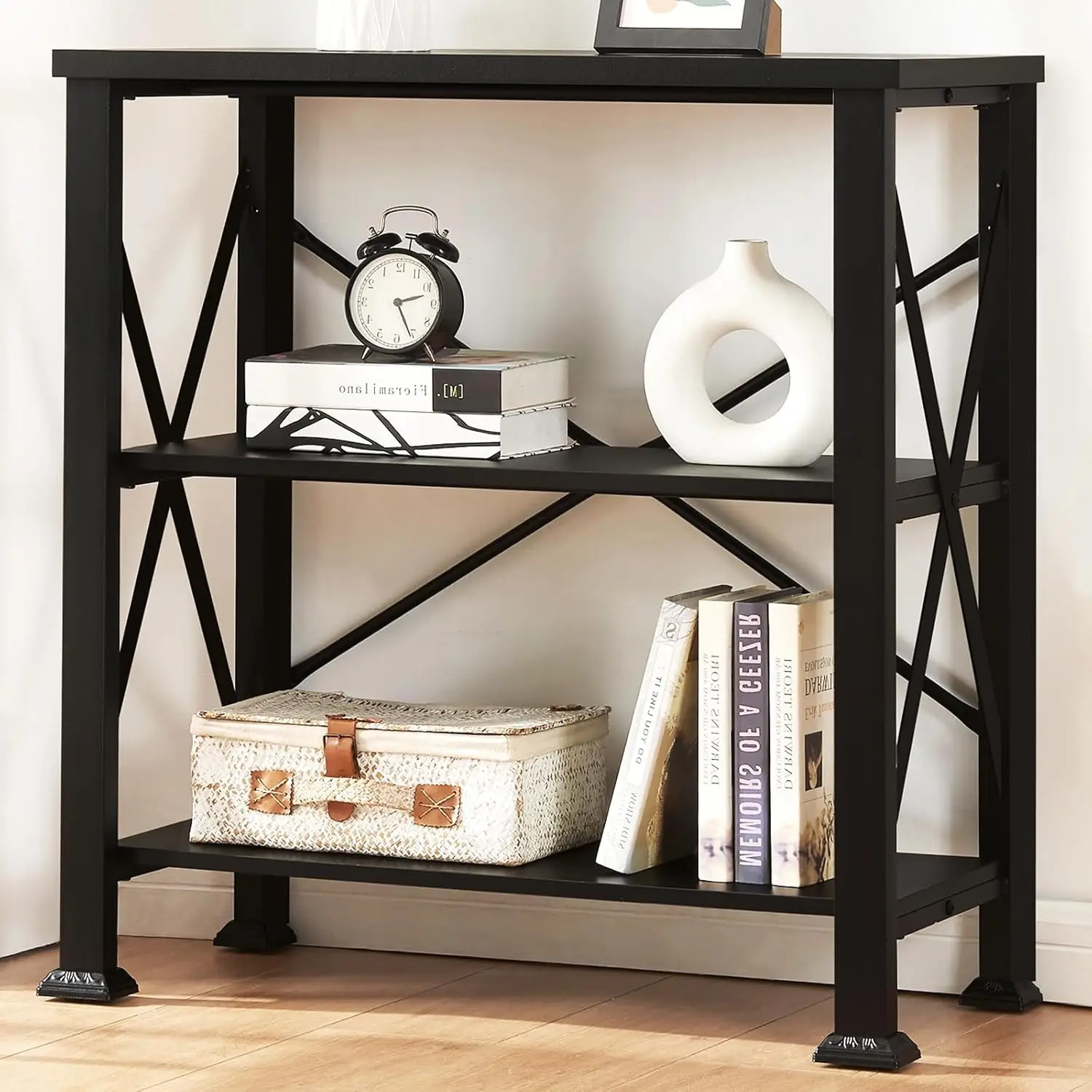 

NEW 3-Tier Industrial Bookshelf, Etagere Bookcases and Bookshelves, Small Bookshelf Storage Organizer, Freestanding Bookshelf