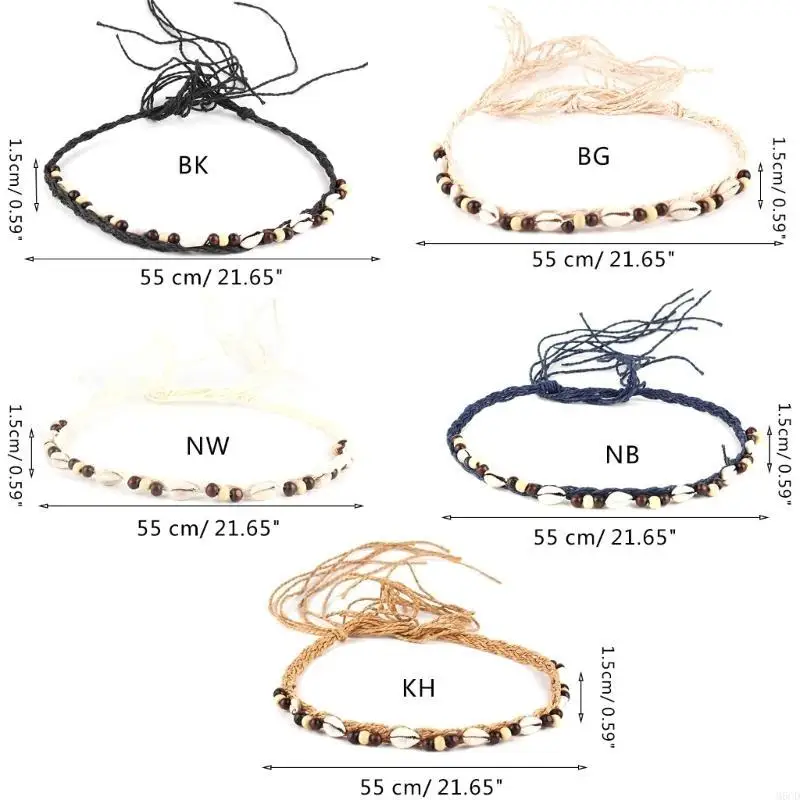 M6CD Cowboy Hat Bands Western Hat Belt Straw Hat Bands Conch Hat Bands Bead Hat Bands