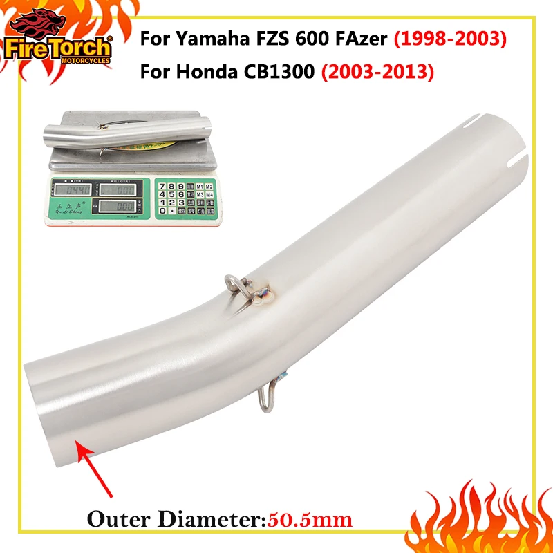 Slip on For Yamaha FZS 600 Fazer 1998-2003 For Honda CB1300 2003-2013 Motorcycle Exhaust Muffler Escape Moto Mid Link Pipe 51mm