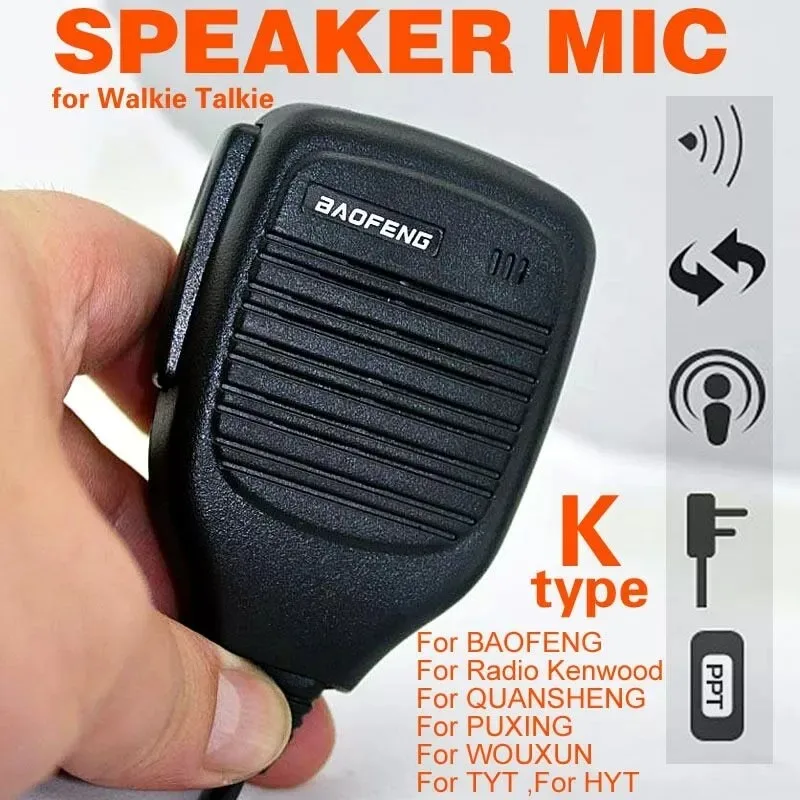 

Walkie Talkie Mini PTT Speaker Mic Microphone K-Plug Speaker Mic for BAOFENG UV-5R BF-888S Kenwood QUANSHENG PUXING WOUXUN TYT