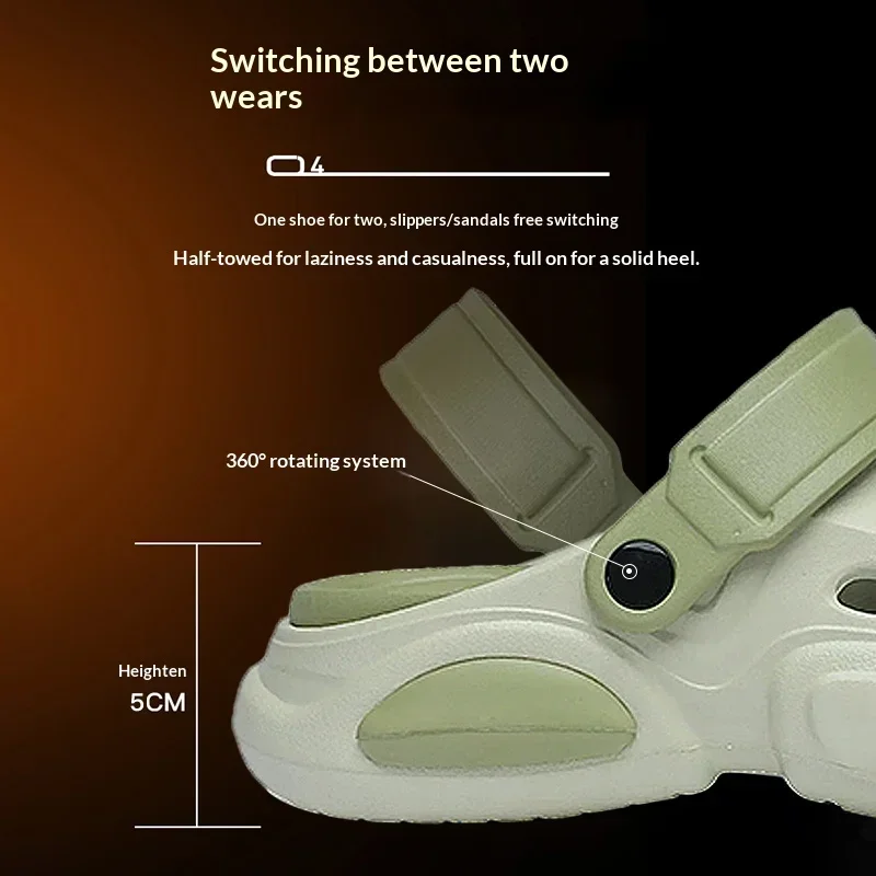 2026 Sommer Herren-Slipper Outdoor-Sandalen Strand Bequeme EVA Weiche Slides Clogs Lässige Gartenschuhe Herren Indoor-Hausschuhe – Detail 10