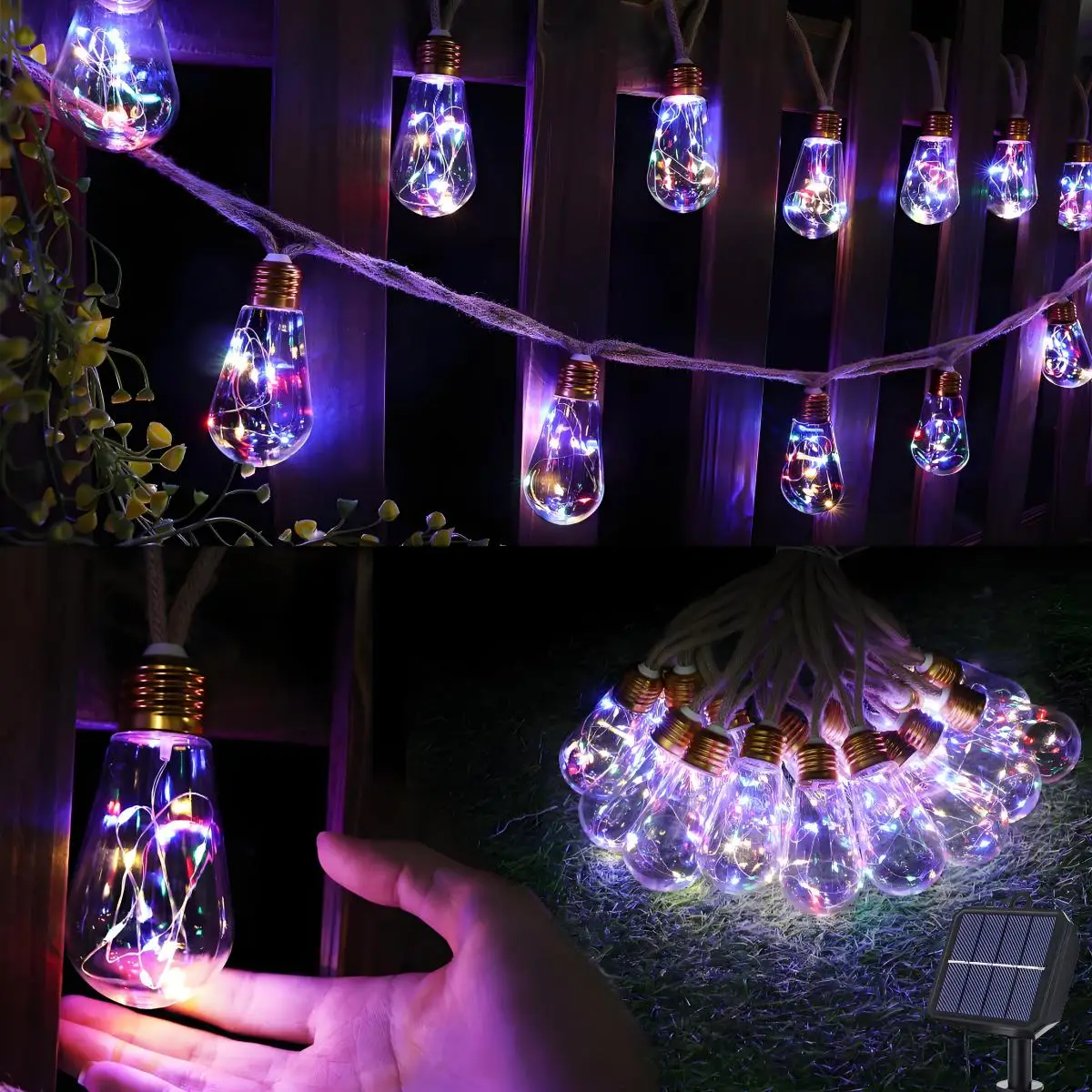 Solar Decorative Lights, Led Atmosphere String Lights, 16 Led String Lights, Suitable for Birthday and Wedding Decorations, Holiday Decorations, Courtyard Balcony Garden Atmosphere Decoration
