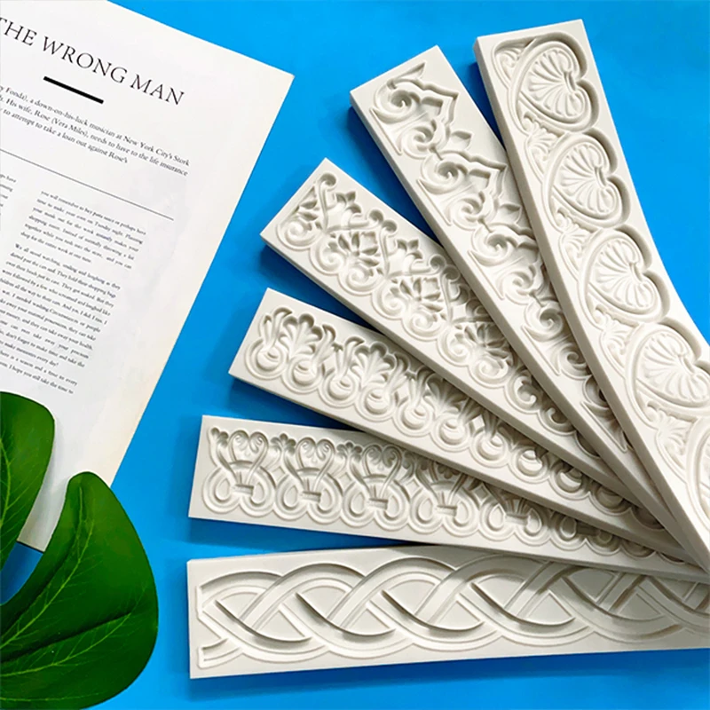 A variety of European-style long fondant cake decorative silicone mold DIY chocolate European pattern silicone mold