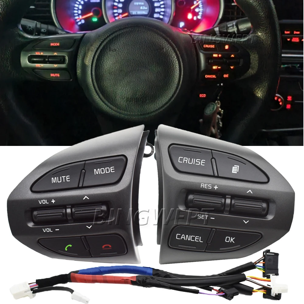 For Kia K5 Optima 2014-2015 Car Steering Wheel Buttons Car-styling Cruise Switch Cruise Volume Control Car Accesssories Kit