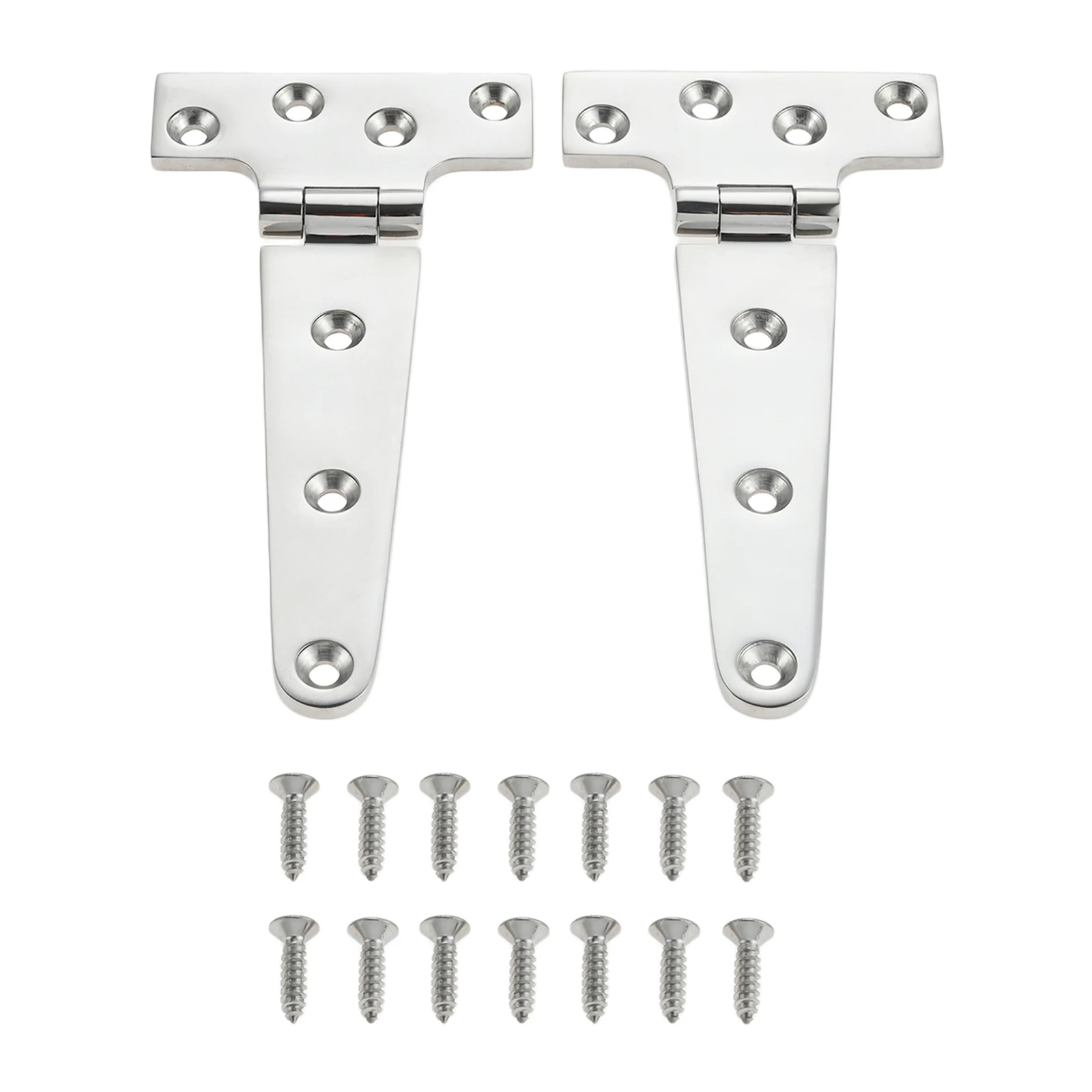 

2/4Pcs Heavy Duty T Marine Grade Hinges with Screws 6x3 Inch Casting Hinge 316 Stainless Steel for Boat and Automobile Silver