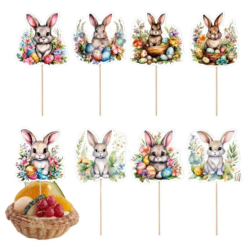 Adornos para pasteles de papel de arroz de oblea, huevos de Pascua, magdalenas, adornos para pasteles, decoración para Pascua