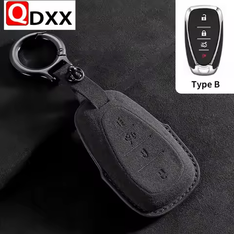3 4 5 Button Protect Shell Suder Leather Car Key Case Cover for Chevrolet Malibu Camaro Cruze Traverse Spark Equinox Sonic Volt