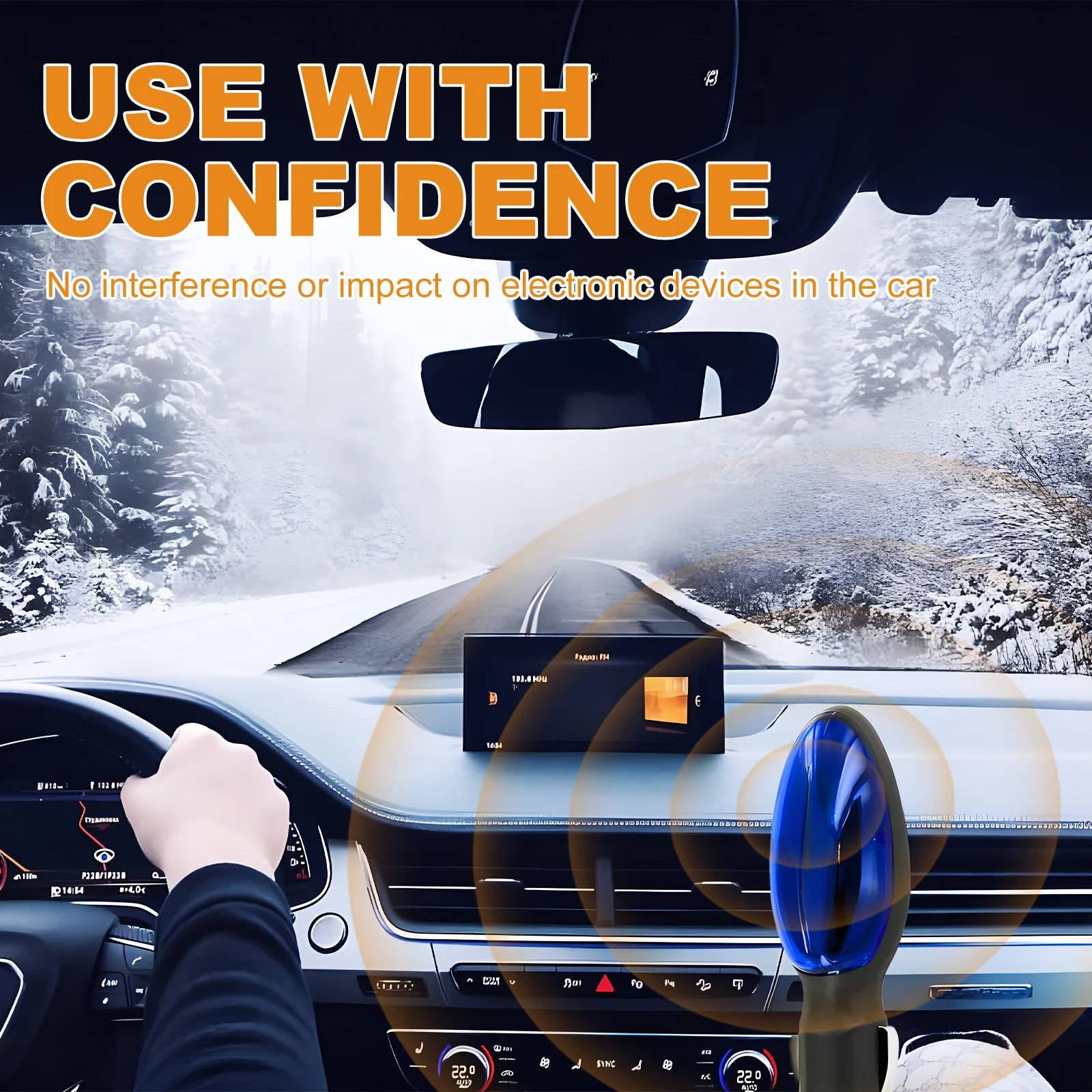 Portable Electromagnetic Car De-Icer Molecular Heating Snow Melting Device No Scratch Windshield Anti Frost Defroster Winter