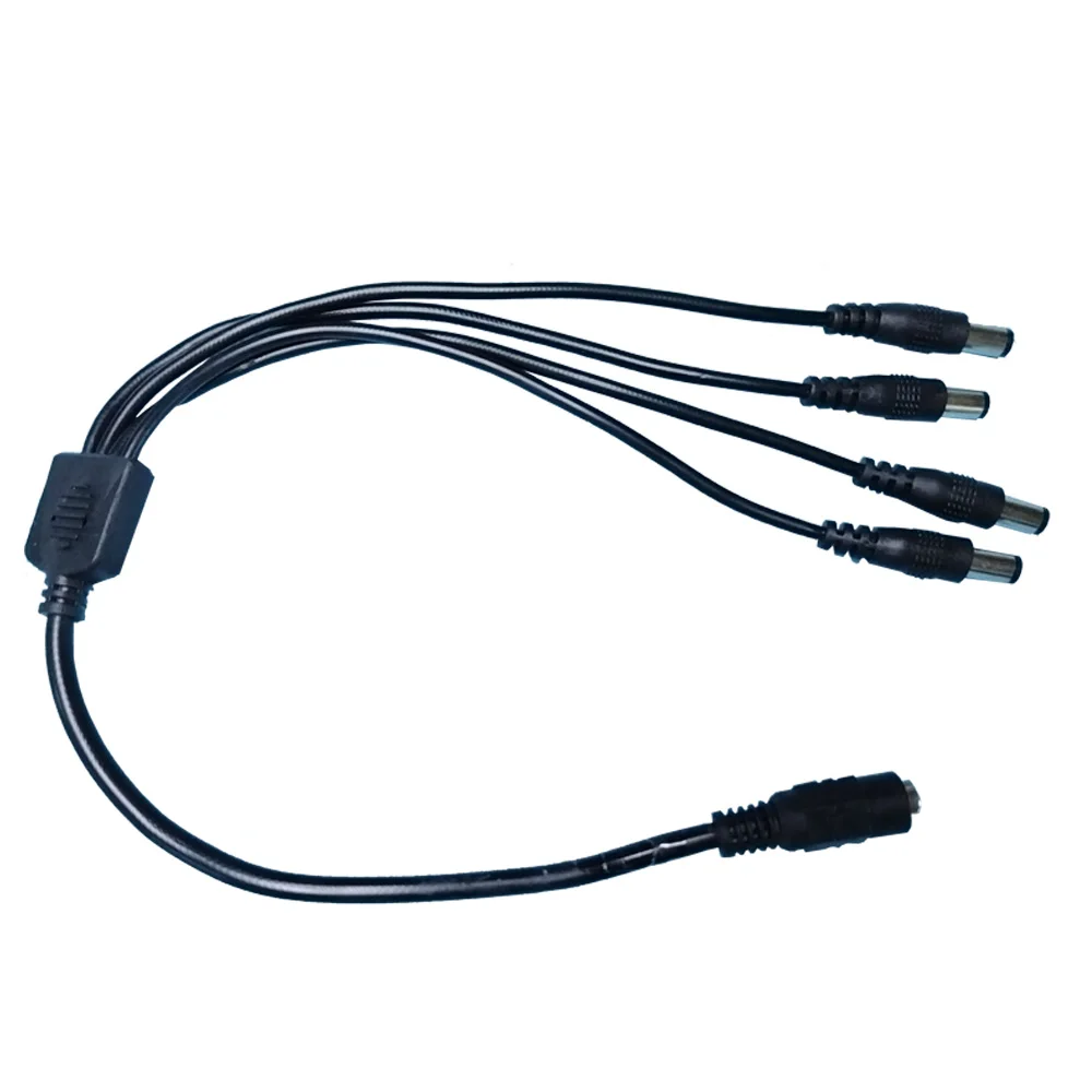 DC Power Y Splitter Adapter 5.5mmx2.1mm 1 Female to 2/4 Male Wire Plug for Security CCTV Camera Router LED Modem