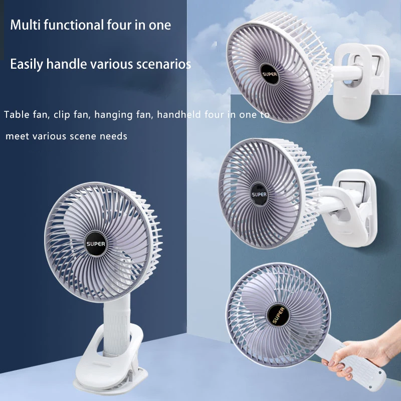 New Summer Desktop Wall Mounted Mini Small Foldable Fan Portable fan USB Rechargeable  Portable Clip Circulator Cooling Fan