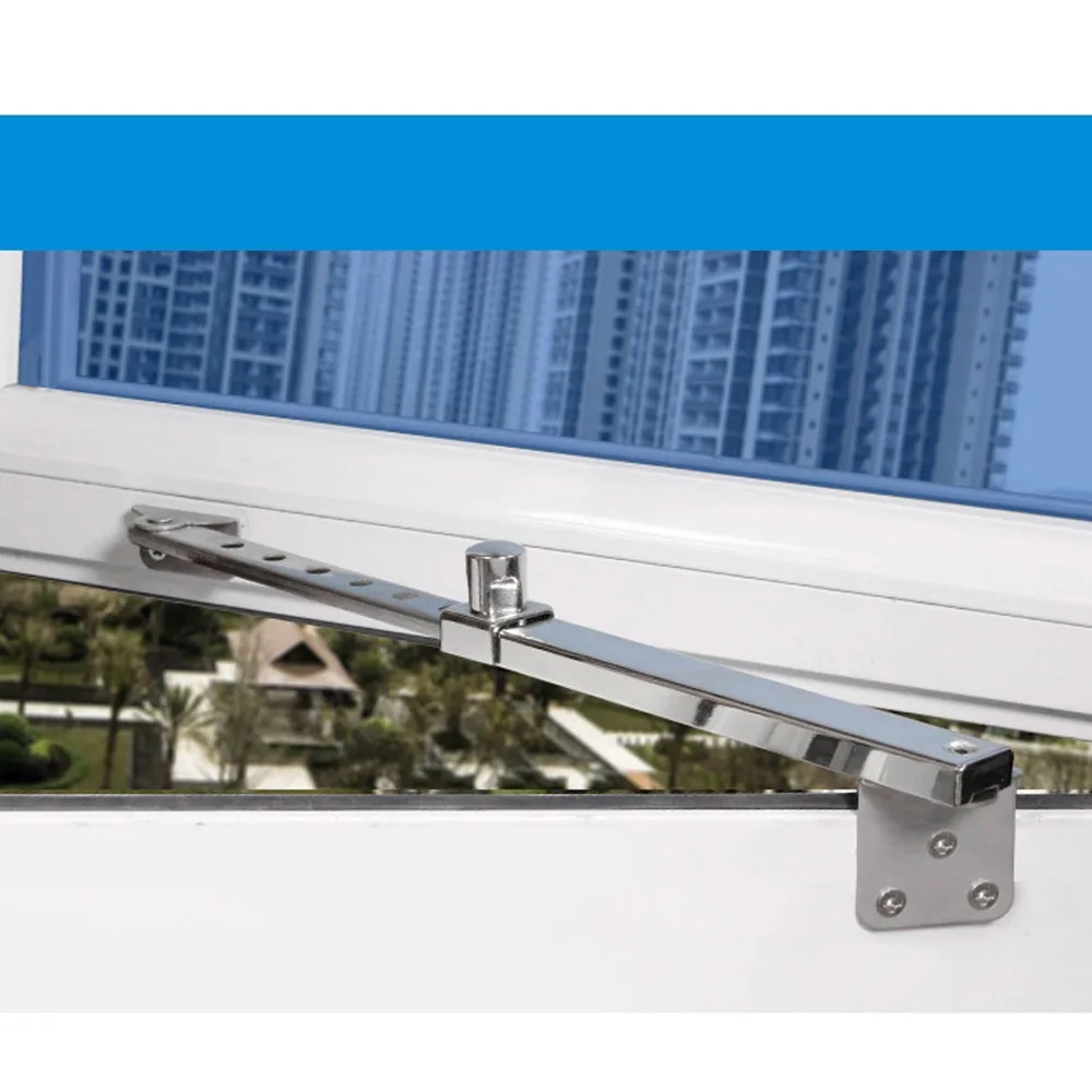 Aluminum Stay Kit Manual Window Opener Rod Stainless Steel Heavy Duty Casement Window Hinge Windproof Design