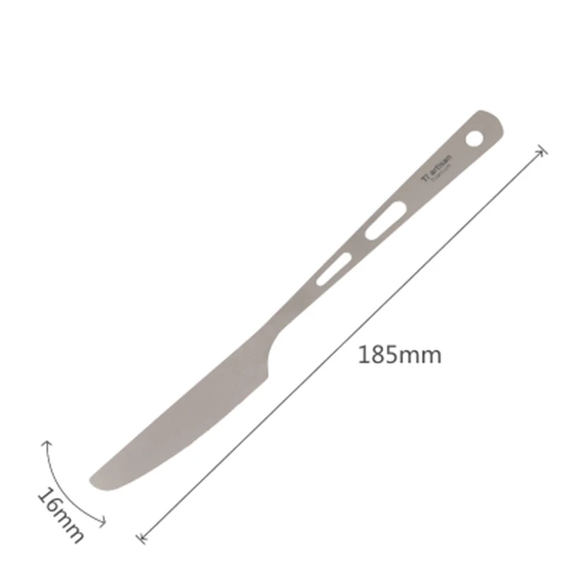 Tiartisan 3pcs Cookware Kit Titanium Cutlery Knife Fork Spoon Lightweight Outdoor Camping Travel Picnic Tableware Set Ta8106