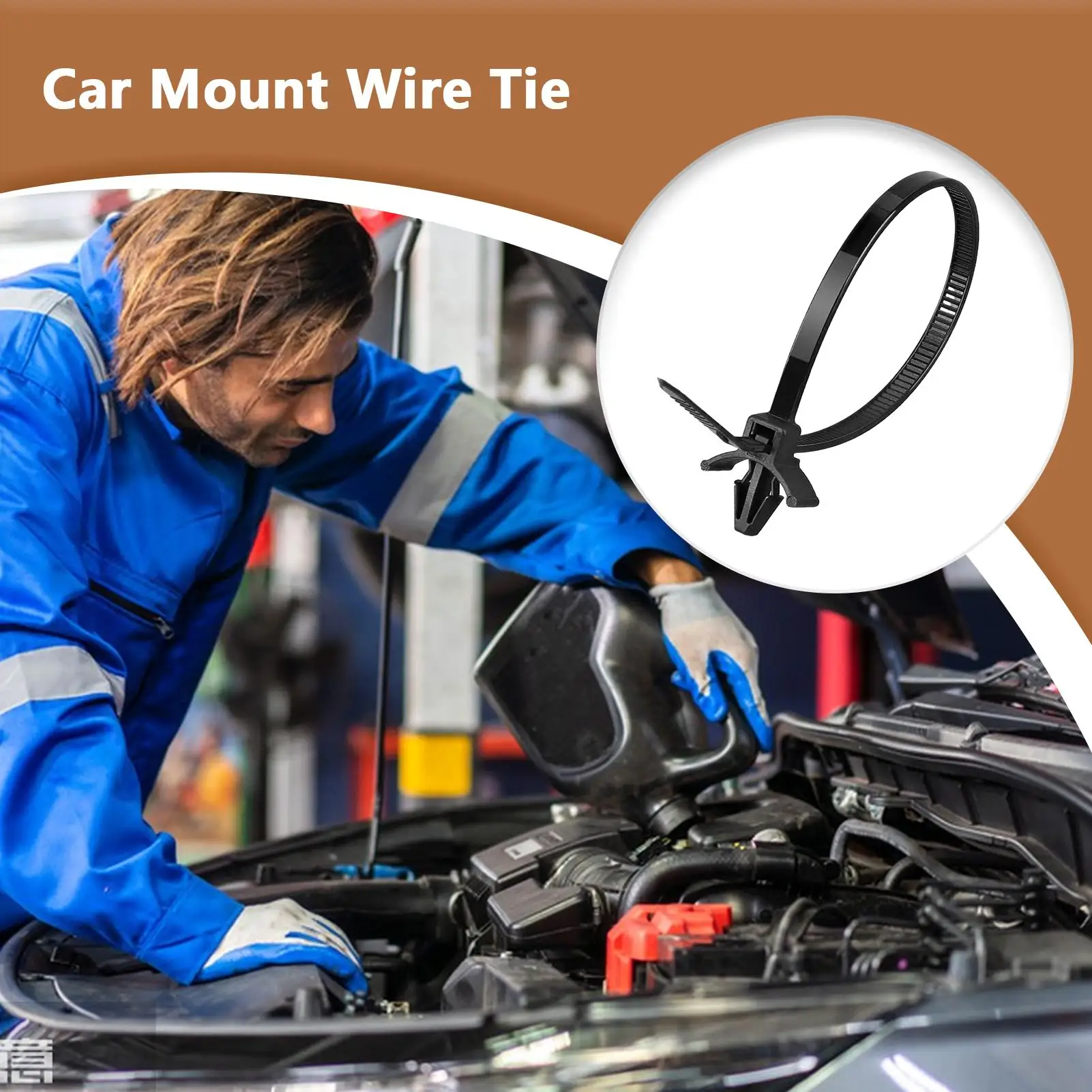 

100 Pieces Releasable Cord Fastening Clip Wire Harness Clips Wire Zip Ties Automotive Fixing Strap For Industrial Outdoor Wiring