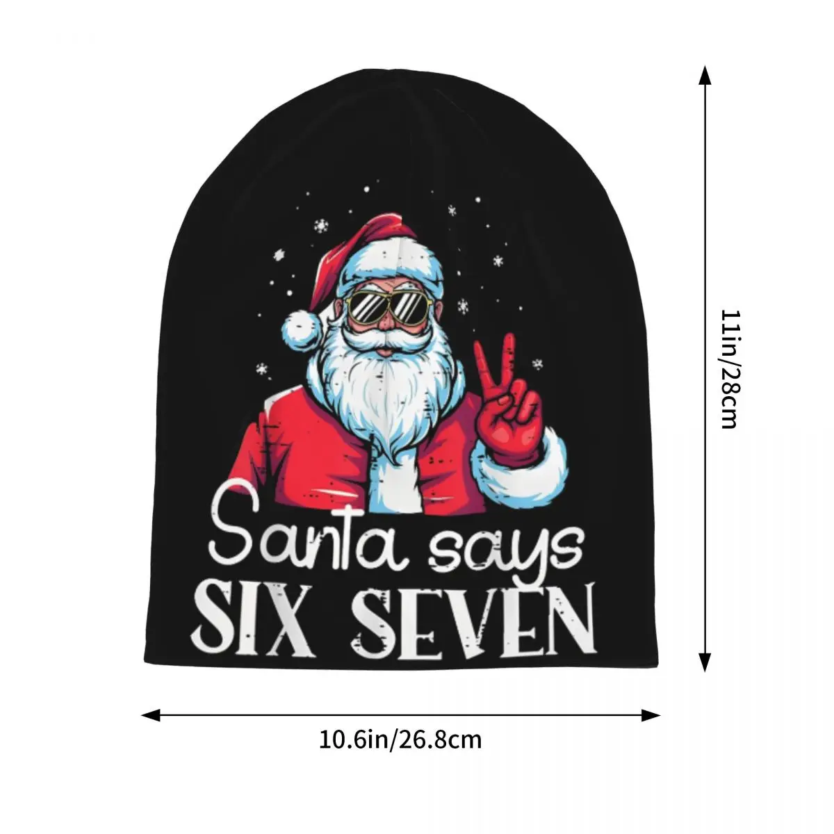 Santa Says 67 Meme 6 7 Christmas Six Seven Bonnet Hat Goth Street Skullies Beanies Hat for Men Women Warm Head Wrap Cap
