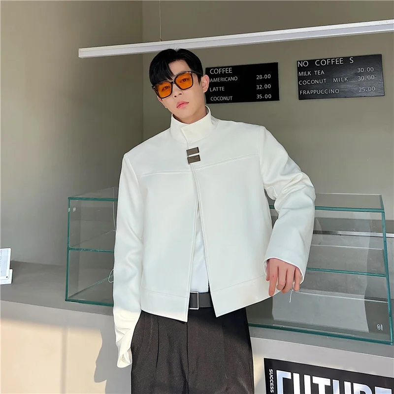 

Spring Autumn ort Stand Collar Padded oulder Jaet ex Sli Trendy Youthful Polyester Long Sve Anti-Wrinkle Out...