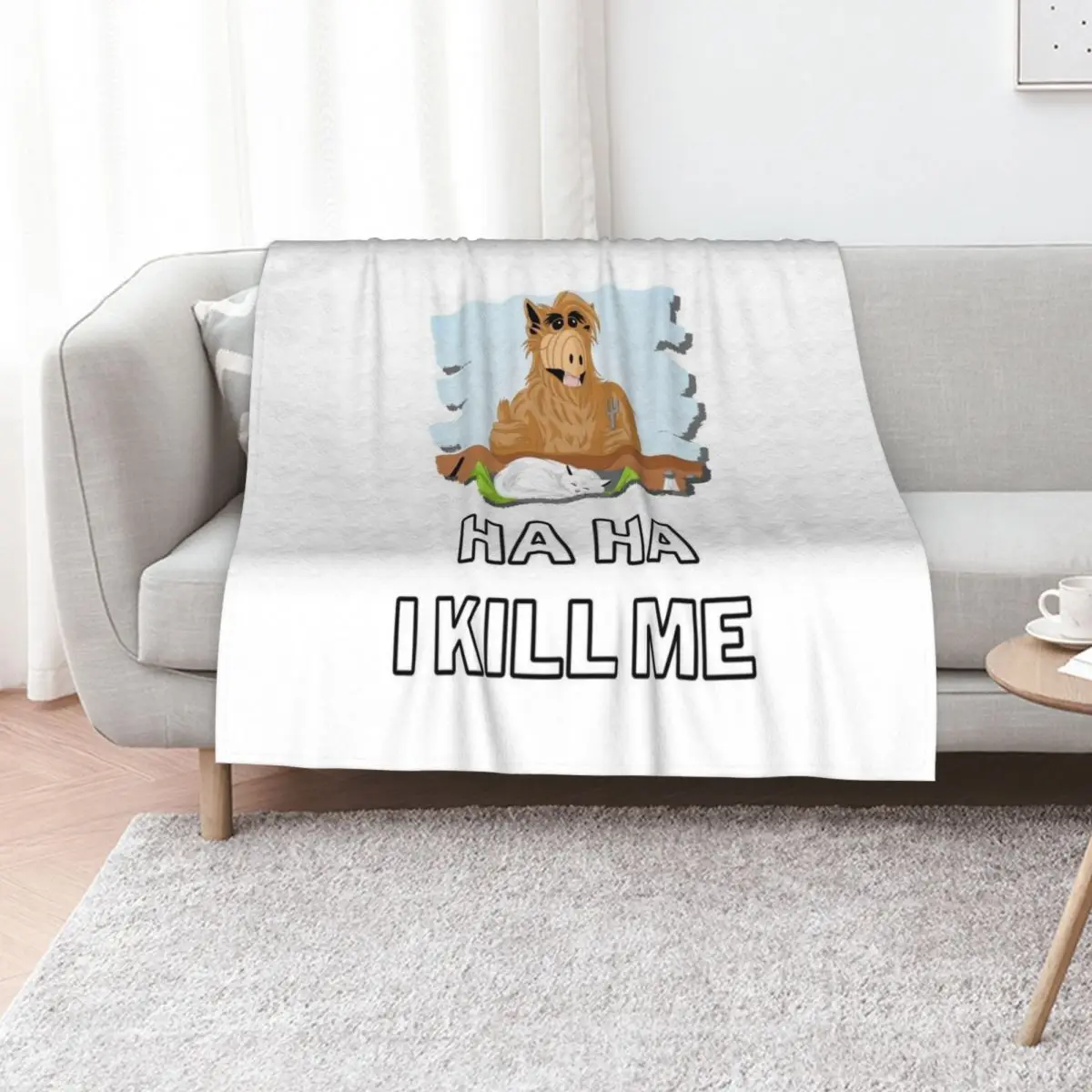 Alf and his Catch phrase Throw Blanket Picnic Sofa Soft Big Nap Winter beds Blankets