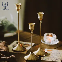 3Pcs/Set European style Metal Candle Holders Simple Golden Wedding Decoration Bar Party Living Room Decor Home Decor Candlestick