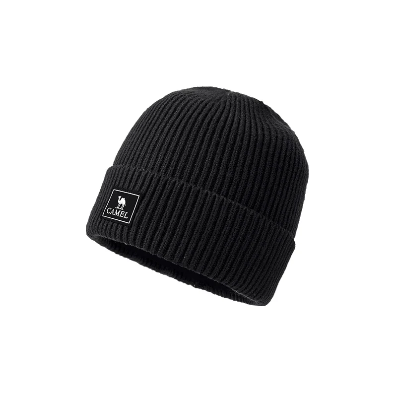 GOLDEN CMAEL Hiking Caps Men Women Warm Fleece Thickened Cap Knitted Woolen Hats Sports Running Cycling Large Anti-cold Hat Ski