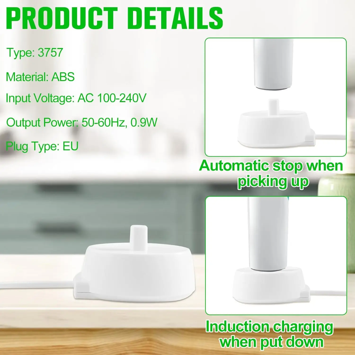 Brangdy Portable Replacement Charging Base Safe Travel Compatible with Braun Oral B 3 4 5 6 Pro Series Electric Toothbrush