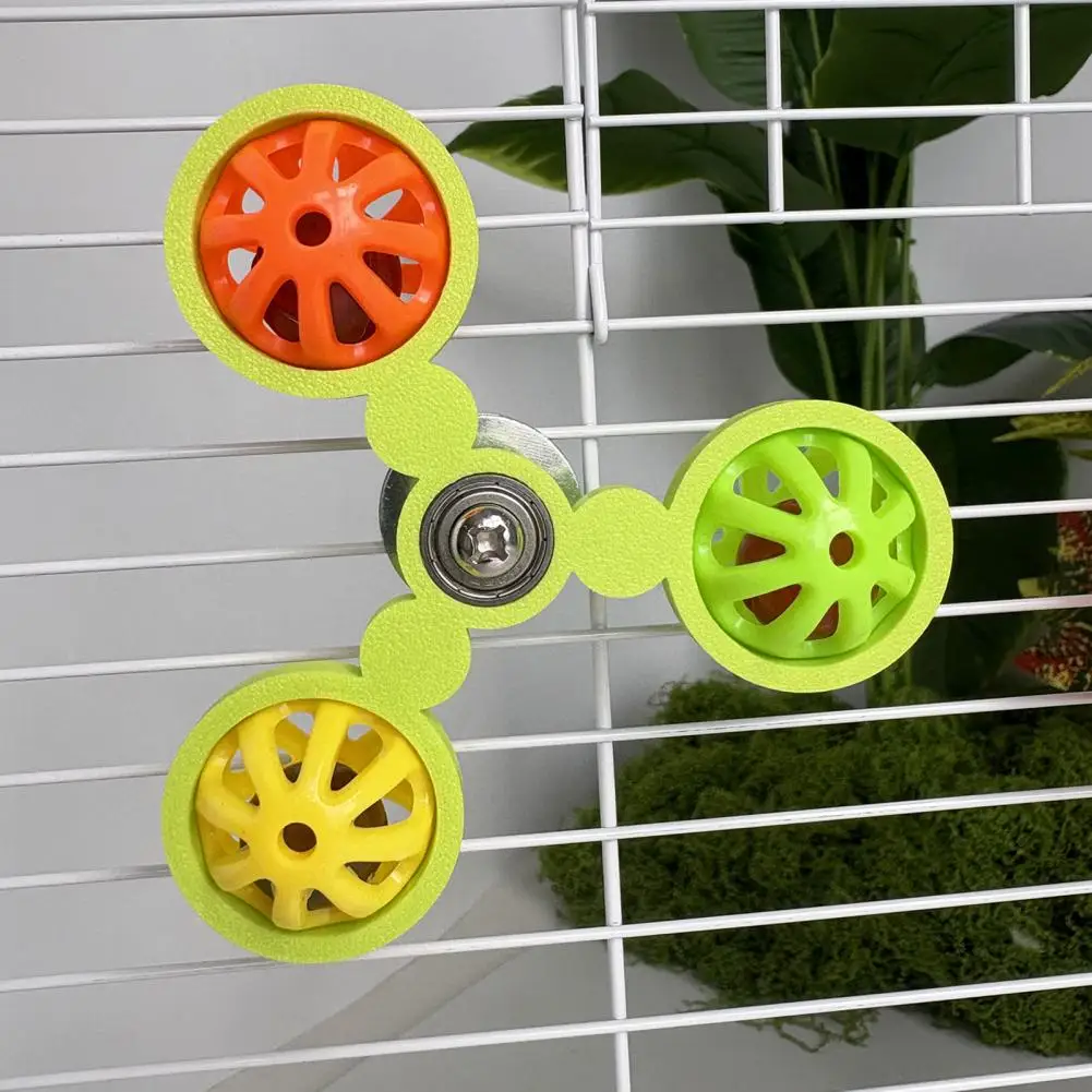 Birds Toy Birds Spinner Rattle Toy for Parakeets Chewing Exercise Wheel Enrichment Toy for Conures Budgies Cockatiels Parrot