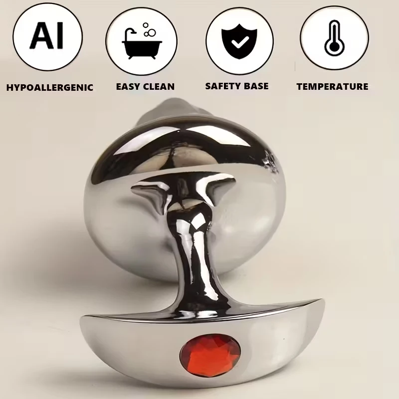 مدرب شرجي معدني، مقبس مؤخرة الشرج بمؤخرة الحمار المرصعة بالجواهر، تدليك البروستاتا ذو لمبة واسعة، سدادة المؤخرة، ألعاب جنسية للرجال والنساء