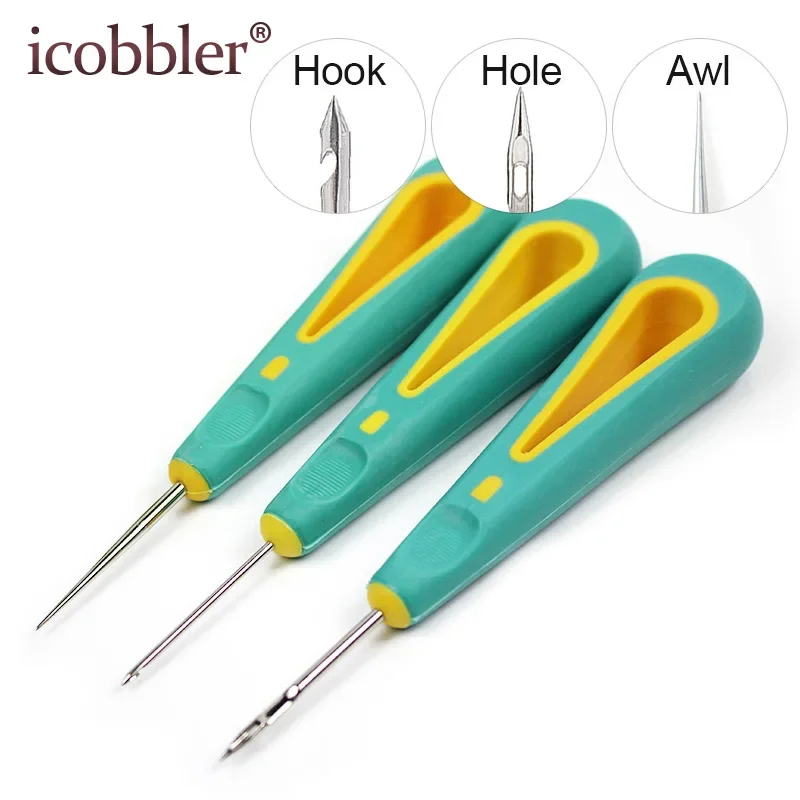 Awl for Repair Leather Shoe Sewing Cobbler Tool DIY Craft Straight Curved and Hole Hook Needle Bodkin Bradawl Piercer Stab