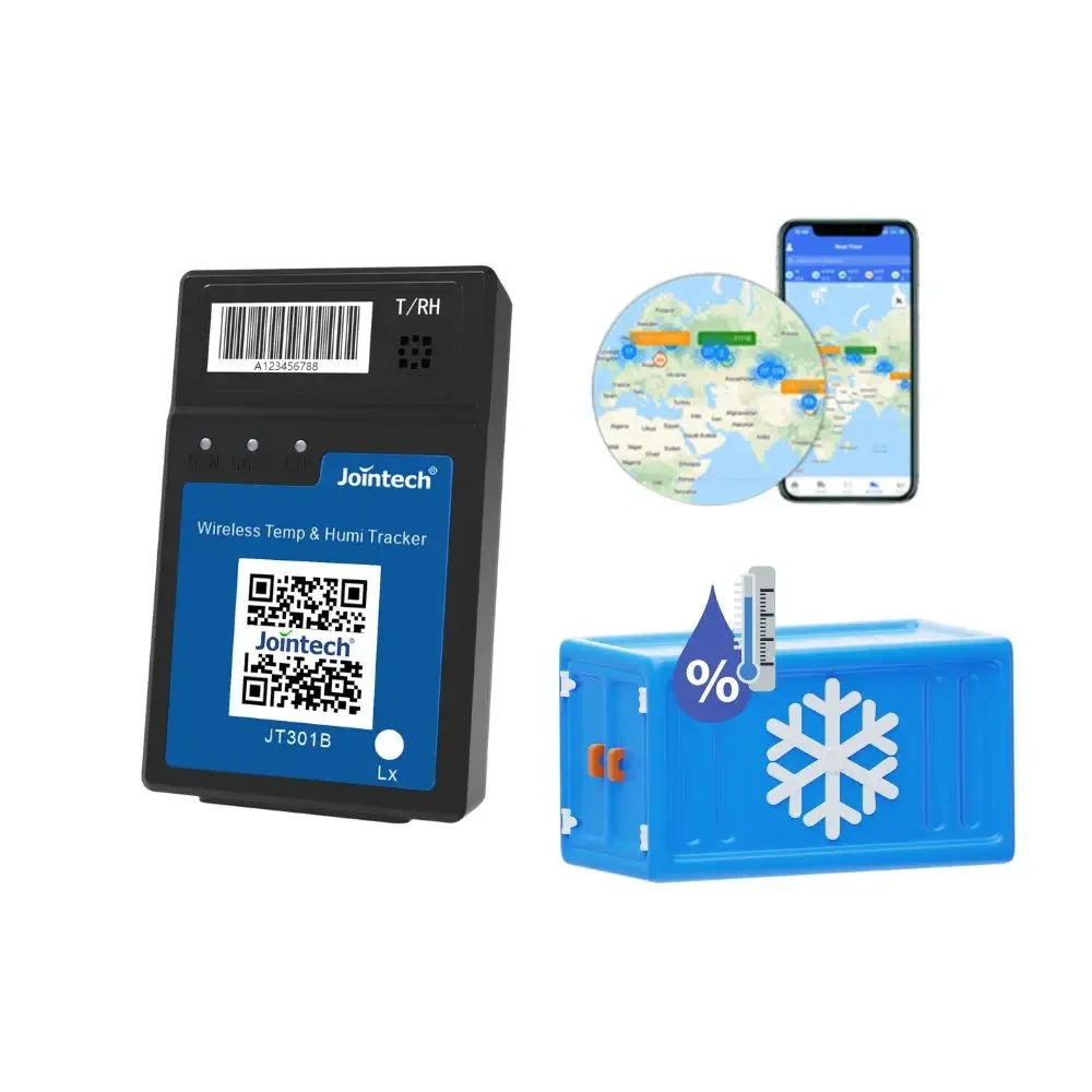 حار بيع الباردة سلسلة GPS المقتفي للشحن Perishable JT301B مع مراقبة درجة الحرارة لمصنع الحاويات