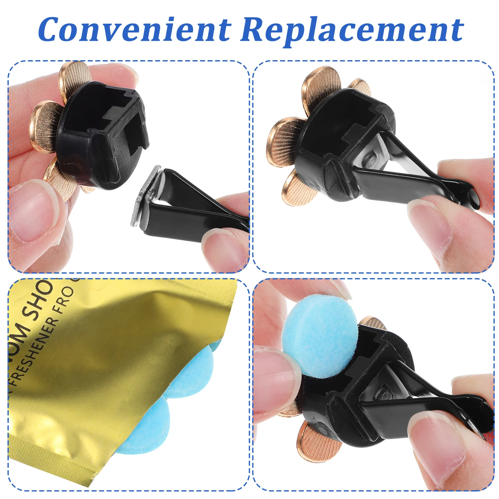 

6 pcs Flower Air Freshener Car Clips Car Vent Accessories Fragrant Decor Compact Replacement Fragrance Pads Fresh Scent For